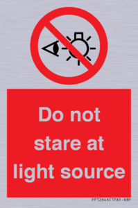 Do not stare at light source
